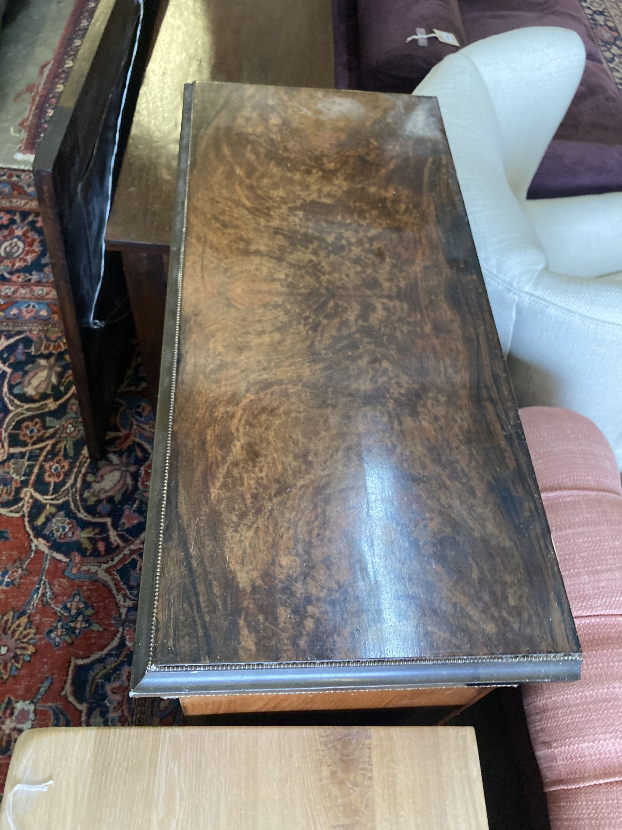 A Victorian walnut pier cabinet, width 76cm, depth 34cm, height 107cm